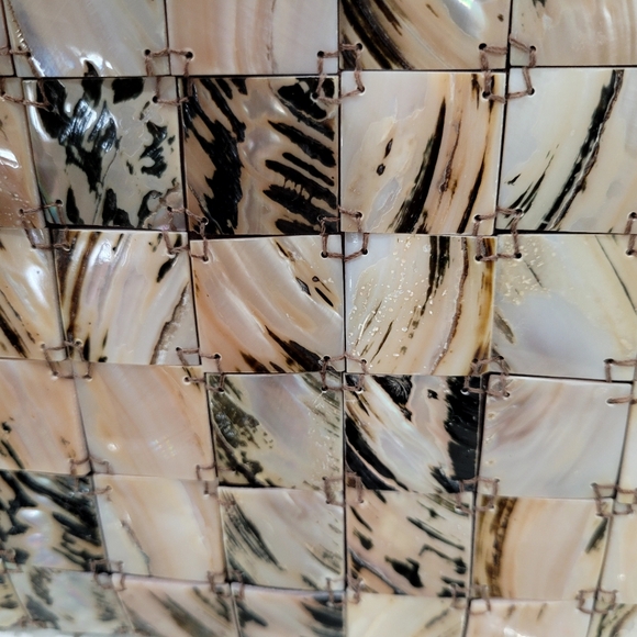 VTG (90s) Butterfly Faux Shell Lucite Handbag in Cream and Brown - Picture 8 of 8